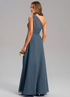 Azazie Phaedra Bridesmaid Dresses Neptune A-Line One Shoulder Chiffon Dress image15