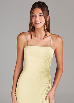 Azazie Aliani Bridesmaid Dresses Lemon Sorbet Sheath Strapless Chiffon Convertible Dress image5