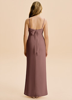 Azazie Mai Junior Vestido de Expresado de Gasa de Corte Recto con Plisado image2