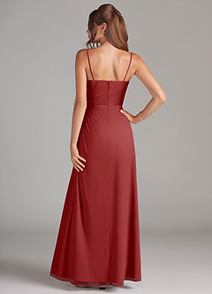 Azazie Aliani Bridesmaid Dresses Rust Sheath Strapless Chiffon Convertible Dress image3