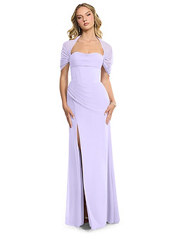 Azazie Zia Bridesmaid Dresses Lilac Sheath Side Slit Chiffon Convertible Dress image1