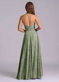 Azazie Tessie Bridesmaid Dresses Pistachio A-Line Pleated Floral Burnout Dress image2