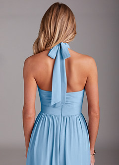 Azazie Avary Jurken voor bruidsmeisjes Jurk van Chiffon met A-lijn Geplooide Poederblauw image7