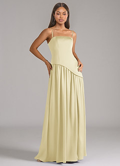 Azazie Adeline Bridesmaid Dresses Lemon Sorbet A-Line Strapless Stretch Satin Convertible Dress image7