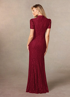 Azazie Carleannia Mother of the Bride Dresses Burgundy Mermaid Lace Chiffon Dress image4