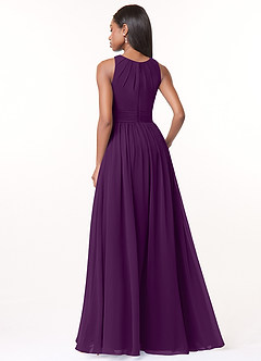 Azazie Harper Brautjungfernkleider A-Linie Plissee Chiffon Kleid Traube image2