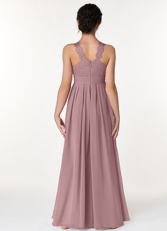 Azazie Colleen A-Line Lace Chiffon Floor-Length Junior Bridesmaid Dress image2