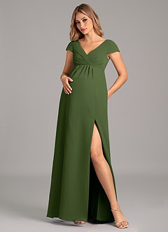 Azazie Allessia Final Sale A-Line Pleated Chiffon Floor-Length Dress image1