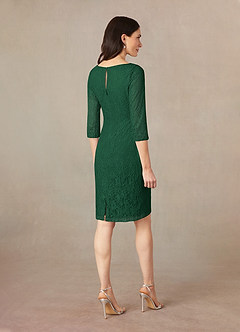 Azazie Lola Mother of the Bride Dresses Dark Green Sheath Lace Dress image4