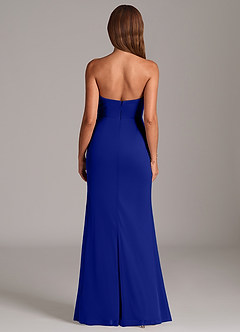Azazie Katelyn Jurken voor bruidsmeisjes Converteerbaar Jurk van Mesh met Kolom Strapless Koningsblauw image7