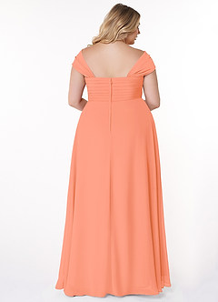 Azazie Kaitlynn Bridesmaid Dresses Sunset Empire Ruched Chiffon Convertible Dress image11