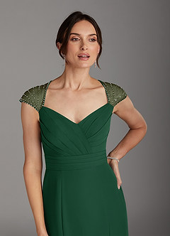 Azazie Blanchett Final Sale Dark Green Mermaid Sequins Chiffon Dress image7