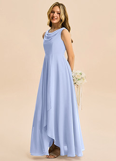 Azazie Mannie Junior Ice A-Line Pleated Chiffon Dress image4