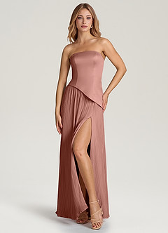 Azazie Tierney Brautjungfernkleider Wandelbar A-Linie Schulterfrei Chiffon Kleid Zedernrose image6