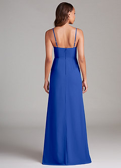 Azazie Maci Abiti da Damigella Abito Tubino in Chiffon Plissettato Blu Reale image7