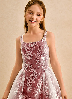 Azazie Cubbie Girls Formal Blumenmädchenkleider A-Linie Spitze Kleid Rost image6
