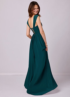 Barbie ♥ Azazie Bridesmaid Dresses Pine A-Line Corset Chiffon Dress image4
