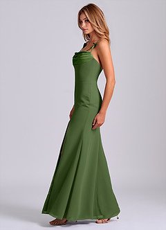 Azazie Amithy Final Sale Black Mermaid Pleated Chiffon Dress image5