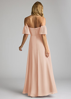 Azazie Sue Bridesmaid Dresses English Rose A-Line Off the Shoulder Chiffon Convertible Dress image4