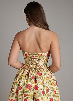 Azazie Zeta Probar vestidos en casa Vestido de Girasol de Brocado de Corte en A con Corsé image2