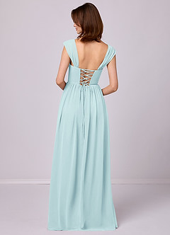 Barbie ♥ Azazie Bridesmaid Dresses Sea Glass A-Line Corset Chiffon Dress image12