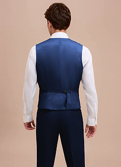 front Ethan Blue Refined Weave Suit Vest