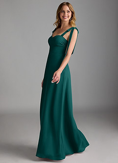 Azazie Lizet Bridesmaid Dresses Peacock A-Line Sweetheart Neckline Chiffon Dress image4