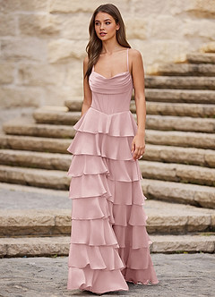Rhythm Powder Pink Ruffled A-line Prom Dress image2