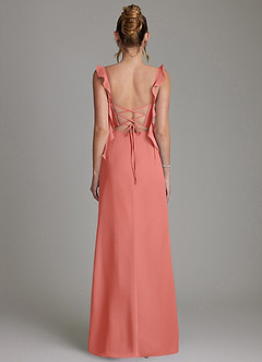 Azazie Jessamine Bridesmaid Dresses Salmon Pink Mermaid Corset Chiffon Dress image7