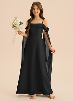 Azazie Moana Junior Linia A Pofałdowany Szyfon Długość podłogi Młodsza druhna Sukienka image4