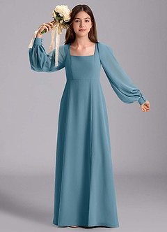 Azazie Bondi Junior Robe Trapèze en Mousseline de soie Blouson Bermude image5