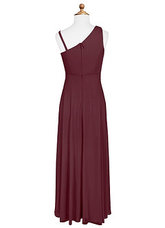 Azazie Brooke Junior Cabernet A-Line Pleated Mesh Dress image6