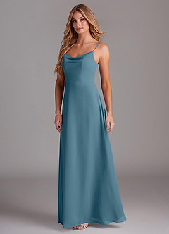 Azazie Daenerys Abiti da Damigella Abito A-Line in Chiffon con Scollo a Cappuccio Bermuda image4