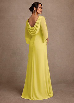 Azazie Anaheim Abiti per la Madre della Sposa Abito A-Line in Chiffon Plissettato Canarino image2