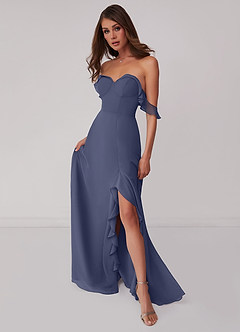Barbie ♥ Azazie Bridesmaid Dresses Stormy A-Line Off the Shoulder Chiffon Convertible Dress image1
