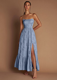 Floria Maxi Klänning Puderblå image3