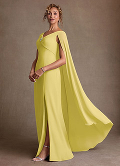 Azazie Boudica Klänningar till brudens mor Klä A-Line i Chiffong Plisserad Kanariefågel image2
