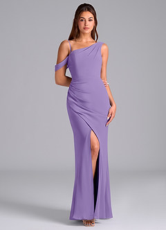 Azazie Madelyn Brautjungfernkleider Wandelbar Meerjungfrau-Linie Schulterfrei Chiffon Kleid Tahiti image3