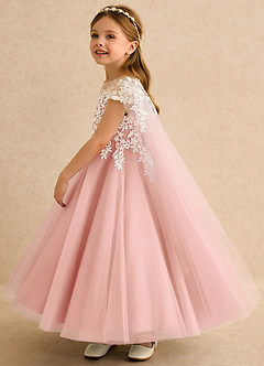 Azazie Dandelion Blumenmädchenkleider Ballkleid Spitze Kleid Rosettenrosa image6