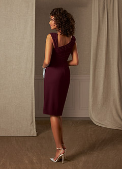Azazie Cecily vestidos de madre de la novia Vestido de Cabernet de Crepé elástico de Recto image3