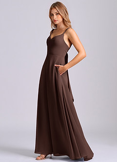Azazie Beatrice Bridesmaid Dresses Ganache A-Line Sweetheart Neckline Chiffon Dress image9