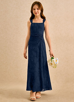 Azazie Brookie Girls Formal Venta final Vestido de Dusty Rose de Devorado Floral de Corte en A con Sin mangas image4
