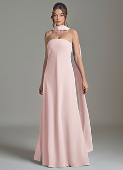 Azazie Ilana 신부 들러리 드레스 A라인 스트랩리스 쉬폰 바닥 길이 드레스 image3