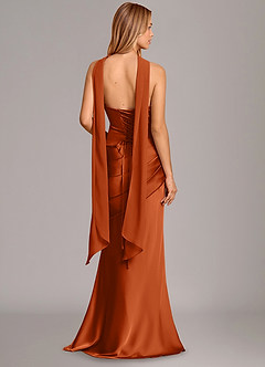 Azazie Pelagia Suknie dla druhen Syrena Gorset Satyna elastyczna Do ziemi Sukienka image4