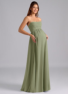 Azazie Saige Maternity Bridesmaid Dresses A-Line Pleated Chiffon Floor-Length Dress image8