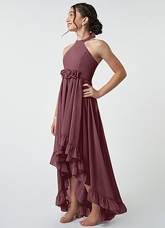 Azazie Hermione Junior Sangria A-Line Chiffon Dress image4