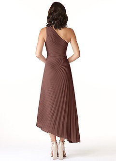 Azazie Kirra Jurken voor bruidsmeisjes Jurk van Chiffon met A-Lijn One-Shoulder Espresso image2