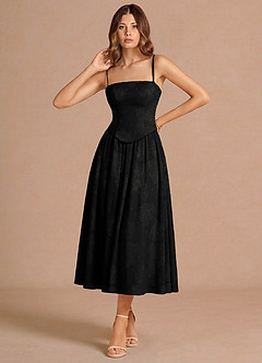 Isaura Black Midi Dress image5