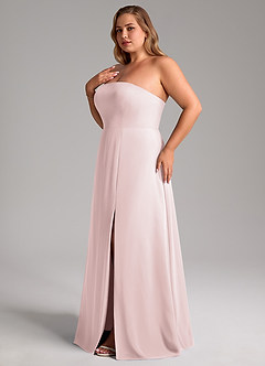 Azazie Wren Bridesmaid Dresses Blushing Pink A-Line Side Slit Chiffon Convertible Dress image13