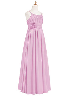 Azazie Astrid A-Line Floral Chiffon Floor-Length Junior Bridesmaid Dress image8